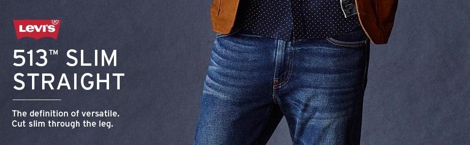 Мужские джинсы Levi's 513 Slim Straight Fit из тяжелого, предварительно стиранного, стречевого денима