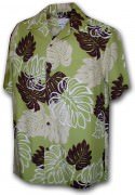 Paradise Motion Men's Rayon Hawaiian Shirts 470-109 Sage