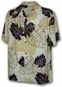 Paradise Motion Men's Rayon Hawaiian Shirts 470-109 Cream