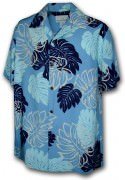 Paradise Motion Men's Rayon Hawaiian Shirts 470-109 Blue