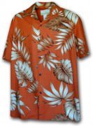Paradise Motion Men's Rayon Hawaiian Shirts 470-105 Rust
