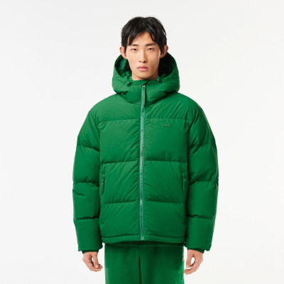 Куртка пуховая зеленая Lacoste Water-Repellent Puffer Jacket Green, фото