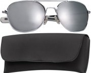 Rothco G.I. Type Aviator Sunglasses 52mm Chrome Frame / Mirror Lenses 10604