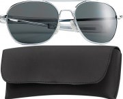 Rothco G.I. Type Aviator Sunglasses 52mm Chrome Frame / Smoke Lenses 10604