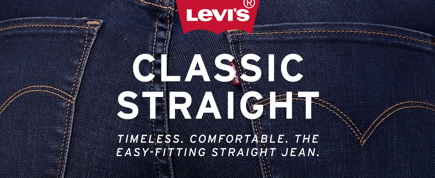 Levi's® Womens Classic Straight Jeans из предварительно стираного стречевого денима среднего веса
