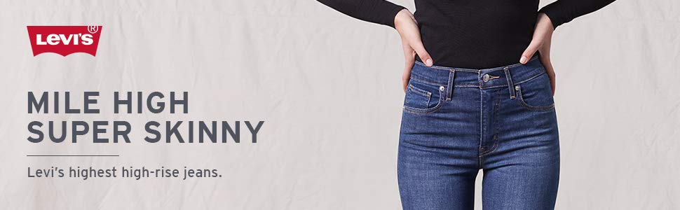 Levi's Women's Mile High Super Skinny Jeans из высокостретчевого денима среднего веса