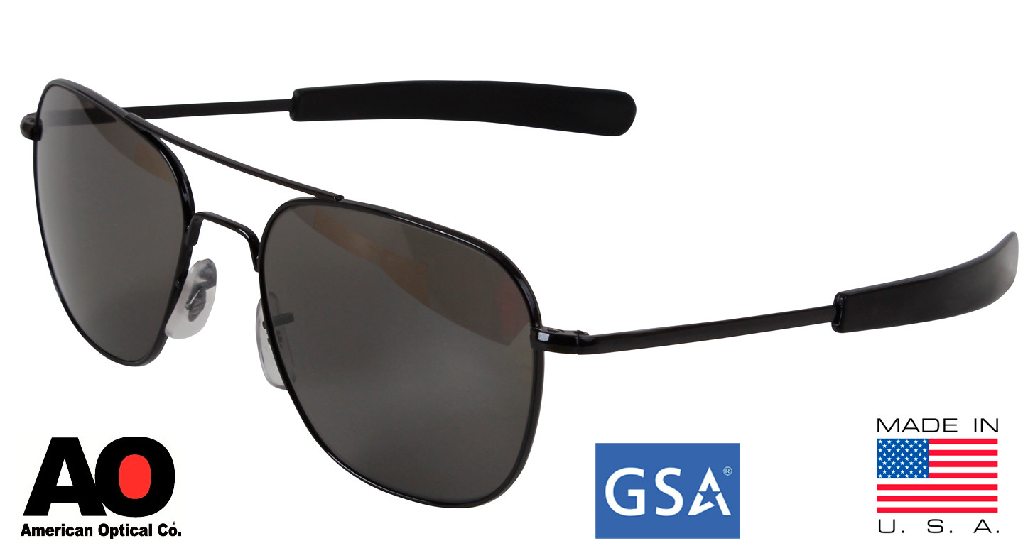 H*T様 ５０' Americanoptical Очки пилота AO® The ORIGINAL Pilot® Sunglasses 57mm - Black Frame