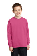 Port & Company® Youth Long Sleeve Core Cotton Tee PC54YLS Sangria