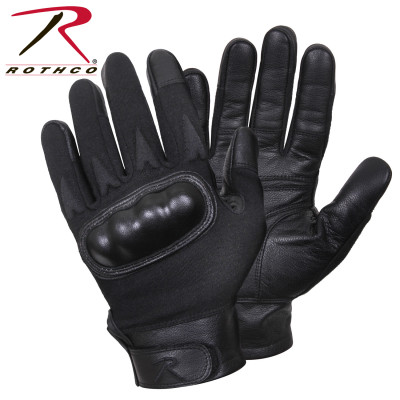 Перчатки черные тактические огнеупорные Rothco Hard Knuckle Cut and Fire Resistant Gloves Black 2805, фото