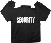Rothco Lined Coaches Jacket Black w/ "Security" Print 7648