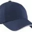 Бейсболка хлопковая в темно синем цвете Port Authority Sandwich Bill Cap Ensign Blue/White - Бейсболка хлопковая в цвете голубой ирис Port Authority Sandwich Bill Cap Blue Iris/Stone