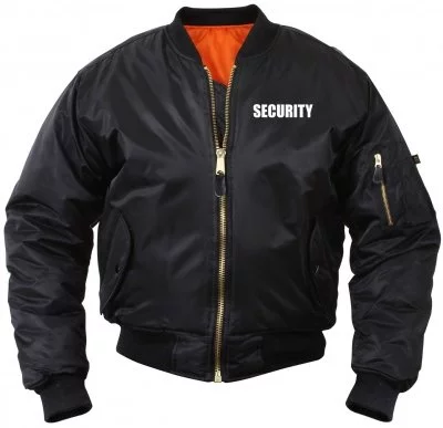 Летная черная куртка с надписью "Security" Rothco MA-1 Flight Jacket / Security 7357, фото