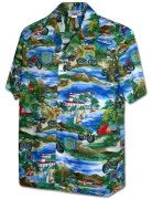 Pacific Legend Men's Hawaiian Shirts 410-3914 Blue