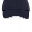 Бейсболка хлопковая в темно-синем цвете Port Authority Sandwich Bill Cap Classic Navy/ White - Бейсболка хлопковая в темно-синем цвете Port Authority Sandwich Bill Cap Classic Navy/ White