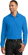 Port Authority Long Sleeve Core Classic Pique Polo Coastal Blue K100LS