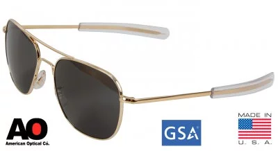Очки American Optical The Original Pilot Sunglasses 52mm Gold Frame 10701, фото