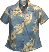 Pacific Legend Luau Ladies Hawaiian Shirts - 348-3162 Blue