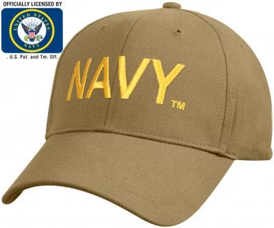Лицензионная койотовая бейсболка с вышитой надписью «NAVY» Rothco Low Profile Navy Cap Coyote 3813, фото