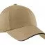 Бейсболка хлопковая в цвете хаки Port Authority Sandwich Bill Cap Khaki/ Blue - Бейсболка хлопковая в цвете хаки Port Authority Sandwich Bill Cap Khaki/ Charcoal Blue
