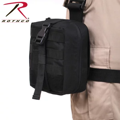 Набедренный черный медицинский подсумок с платформой Rothco Drop Leg Medical Pouch Black 20755, фото