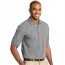 Хлопковая мужская светло-серая классическая футболка поло Port Authority Men's Pique Knit Polo Oxford - Хлопковая мужская светло-серая классическая футболка поло Port Authority Men's Pique Knit Polo Oxford