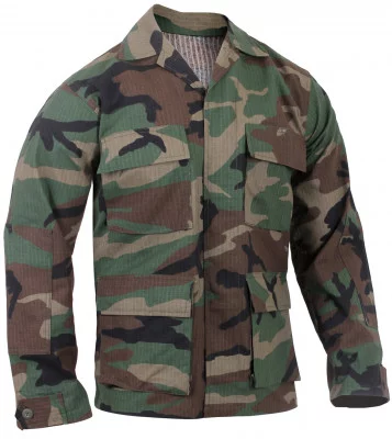 Китель рип-стоп лесной камуфляж вудланд Rothco Rip-Stop BDU Shirt Woodland Camo 5944, фото