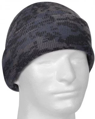 Шапка вязаная акриловая темно-синий цифровой камуфляж Rothco Deluxe Camo Watch Cap Midnite Digital Camo 5722, фото