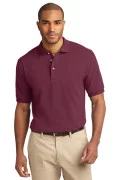 Port Authority Men's Pique Knit Polo Burgundy