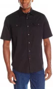 Wrangler Authentics Men's Short Sleeve Classic Woven Shirt Caviar