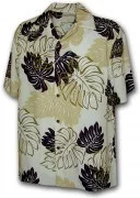 Paradise Motion Men's Rayon Hawaiian Shirts 470-109 Cream