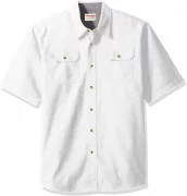 Wrangler Authentics Men's Short Sleeve Classic Woven Shirt Bright White