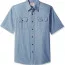 Рубашка голубая с коротким рукавом Wrangler Authentics Men's Short Sleeve Classic Woven Light Chambray - Рубашка голубая с коротким рукавом Wrangler Authentics Men's Short Sleeve Classic Woven Light Chambray
