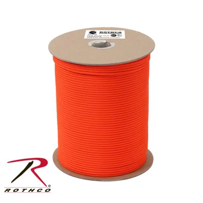 Паракорд нейлоновый яркий оранжевый 305 метров Rothco Nylon Paracord 550lb Spool 305 метров Safety Orange 218, фото
