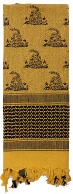 Шарф шемаг песочный с Гадсденовским флагом Rothco Don't Tread On Me Shemagh Scarf Desert Sand 88528, фото