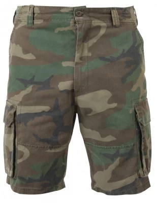 Винтажные десантные шорты Rothco Vintage Paratrooper Cargo Shorts Woodland Camo 2140, фото