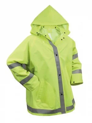 Куртка дождевик яркий лайм Rothco Safety Reflective Rain Jacket Safety Green 3654, фото