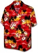 Men's Hawaiian Shirts Allover Prints 410-3104 Red