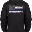 Тактическая черная толстовка с флагом США Rothco Thin Blue Line Concealed Carry Hoodie Black 52071 - 