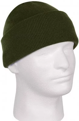 Шапка акриловая вязанная оливковая Rothco Deluxe Fine Knit Watch Cap Olive Drab 5788, фото