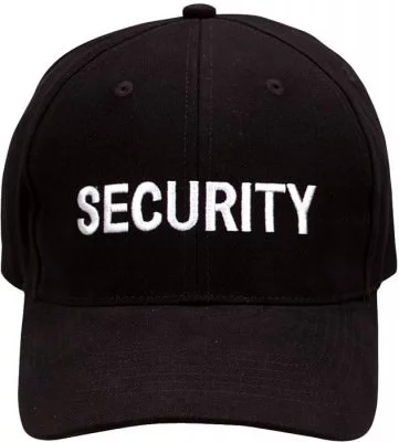 Черная бейсболка с белой вышитой надписью "SECURITY" Rothco Baseball Cap - Black w/ SECURITY, фото