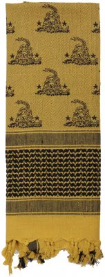 Шарф шемаг песочный с Гадсденовским флагом Rothco Don't Tread On Me Shemagh Scarf Tan 88530, фото