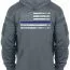 Тактическая серая толстовка с флагом США Rothco Thin Blue Line Concealed Carry Hoodie Grey 52075 - Тактическая толстовка с флагом США Rothco Thin Blue Line Concealed Carry Hoodie Grey 52075