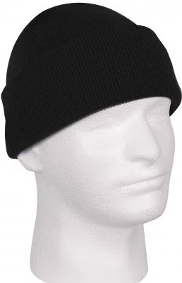 Шапка акриловая вязанная черная Rothco Deluxe Fine Knit Watch Cap Black 5787, фото