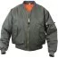 Нейлоновая серо-зеленая куртка бомбер Rothco MA-1 Flight Jacket Sage 7323 - Американская летная куртка Rothco MA-1 Flight Jacket Sage # 7323