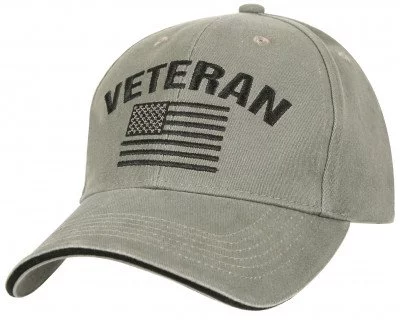 Бейсболка винтажная оливковая с флагом США и надписью "ВЕТЕРАН" Rothco Vintage Veteran Low Pro Cap 3599, фото
