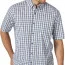 Рубашка синяя в клетку с коротким рукавом Wrangler Authentics Short Sleeve Classic Plaid Shirt Blue Plaid - Рубашка синяя в клетку с коротким рукавом Wrangler Authentics Short Sleeve Classic Plaid Shirt Blue Plaid