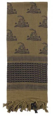 Шарф шемаг оливковый с Гадсденовским флагом Rothco Don't Tread On Me Shemagh Scarf Olive Drab 88531, фото