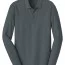 Графитовая футболка поло с длинным рукавом Port Authority Long Sleeve Core Classic Pique Polo Graphite K100LS - Графитовая футболка поло с длинным рукавом Port Authority Long Sleeve Core Classic Pique Polo Graphite K100LS