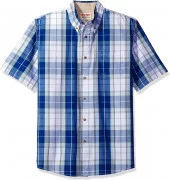 Wrangler Authentics Short Sleeve Classic Plaid Shirt Bright White