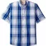 Рубашка синяя в клетку с коротким рукавом Wrangler Authentics Short Sleeve Classic Plaid Shirt Bright White - Рубашка синяя в клетку с коротким рукавом Wrangler Authentics Short Sleeve Classic Plaid Shirt Bright White